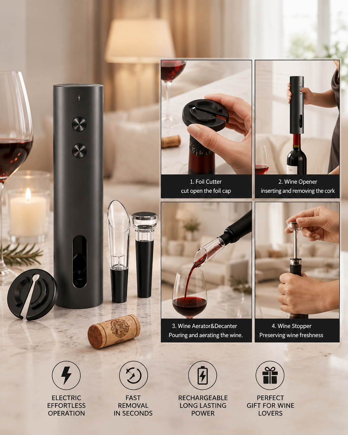 AirLock Electric Wine Opener
